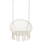 Macrame Hanging Hammock Chair, Rope Swing For Indoor And Outdoor Use
