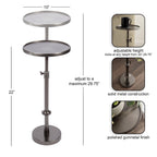 Engles Adjustable Polished Metal Table and Plant Stand