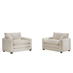 Modern Classic Fabric Single Chair Deep Seat Sofa With Pillow