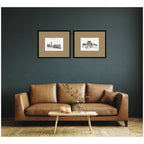 Vintage Postcard London & Paris 2 Piece Framed Wall Art Print Set by Teju Reval Brown Mat
