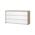 Next 6 Drawer Double Dresser, Jackson Hickory/White High Gloss