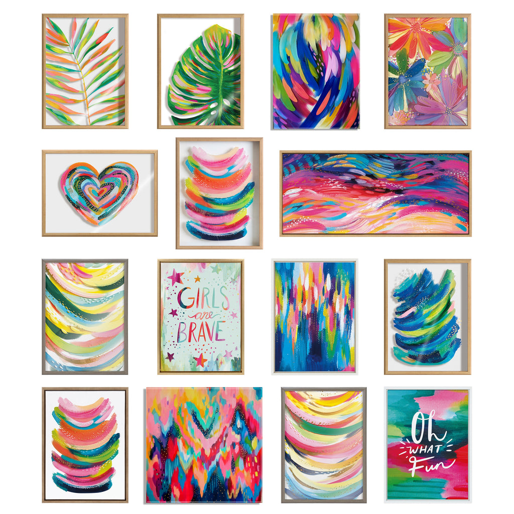 Sylvie Bright Abstract Framed Canvas by Jessi Raulet of Ettavee