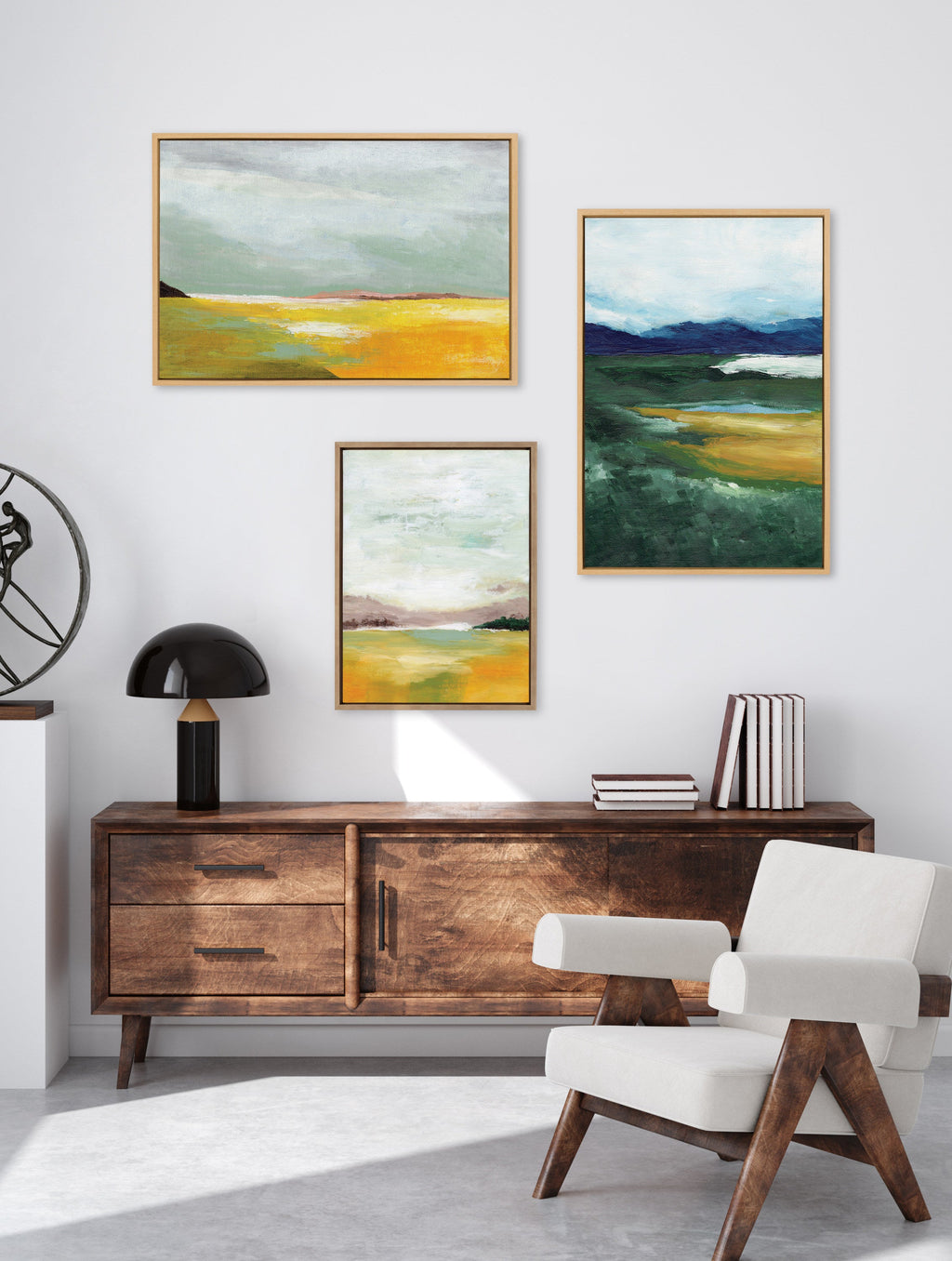 Sylvie Golden Root Lake Framed Canvas by Nikita Jariwala