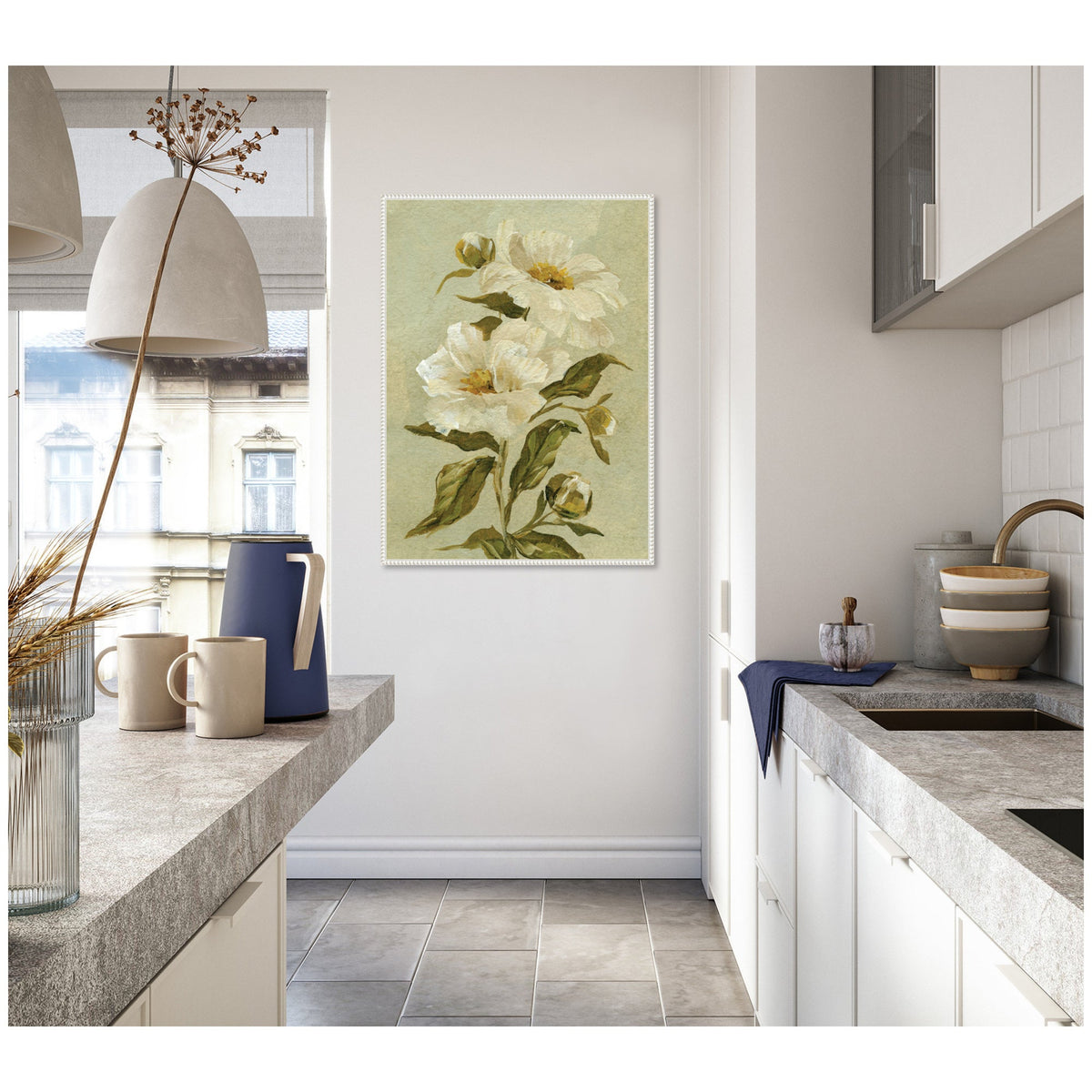 Floral No 9 by Annie Quigley Framed Canvas Wall Art Print