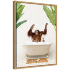 Sylvie Orangutan in Bali Bathtub Framed Canvas by Amy Peterson
