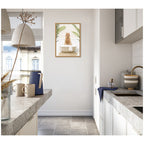Sylvie Alpaca in Palms Bathtub Framed Canvas by Amy Peterson