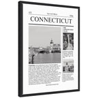 Connecticut Article by Megan Ryan Framed Canvas Wall Art Print