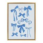 Sylvie Blue Bows Framed Canvas by Honey Island Studio