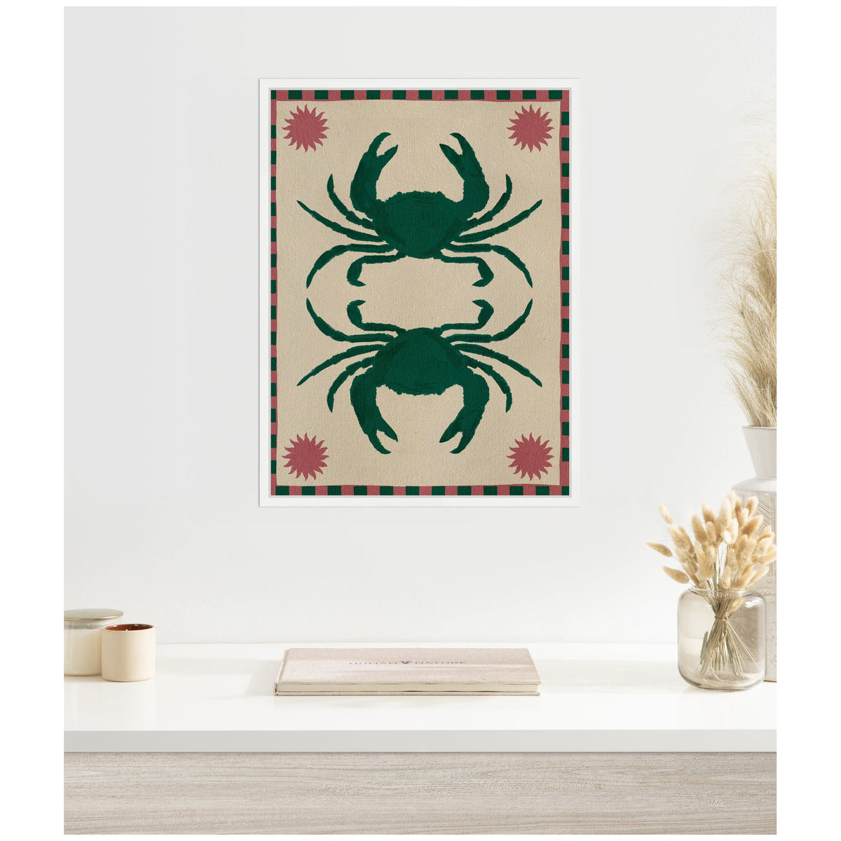 Sylvie Lush Duo 6 Crabs Framed Canvas by Shatha Al Dafai