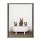 Sylvie Three Little Bears in Vintage Bathtub Framed Canvas by Amy Peterson Art Studio