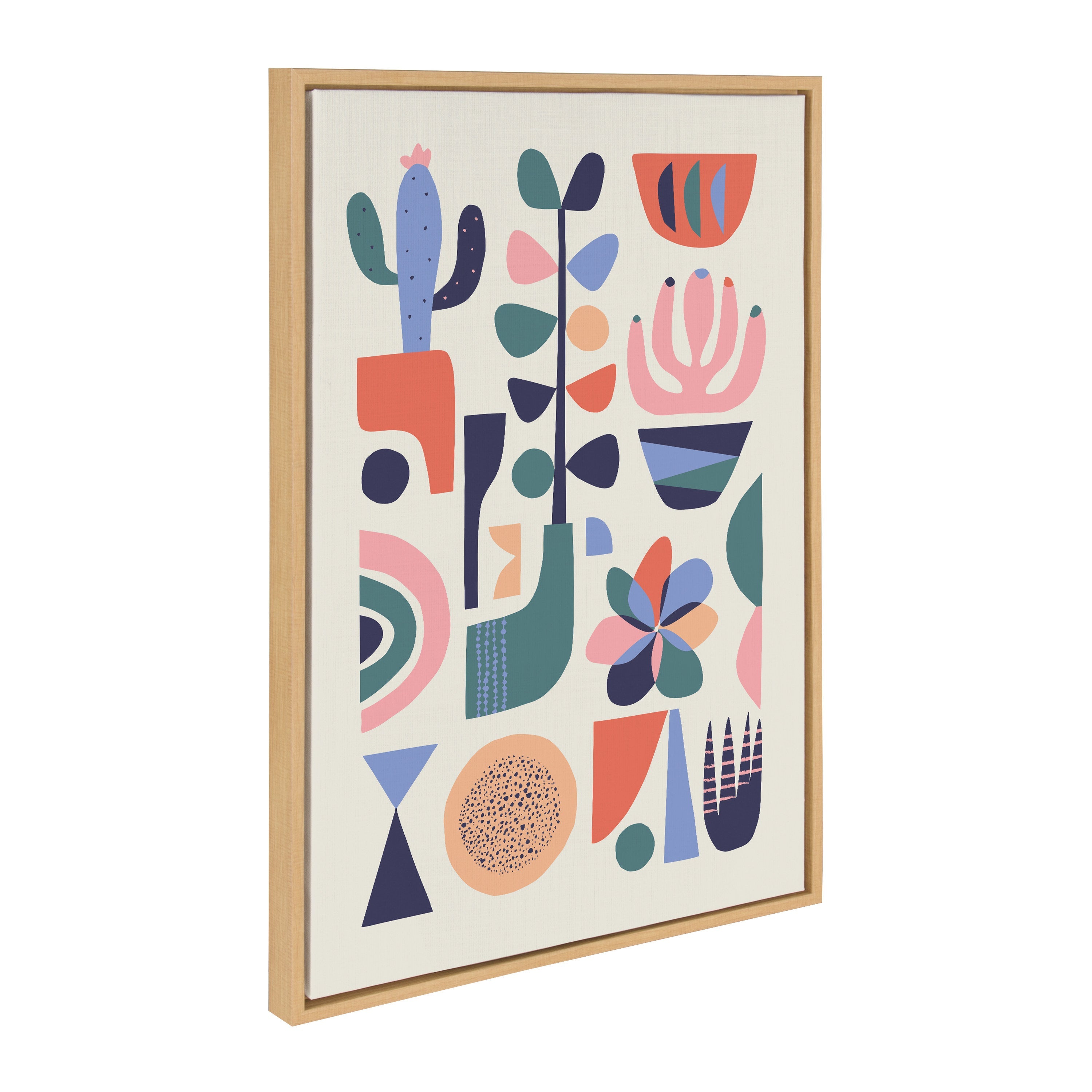 Sylvie Mid Century Succulents Framed Canvas by Rachel Lee of My Dream Wall