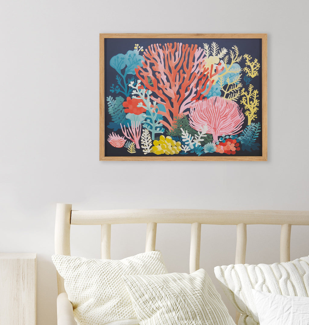 Gallery Bright Coral Underwater Ocean Print by The Creative Bunch Studio