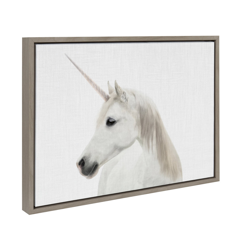 Sylvie Unicorn Framed Canvas by Simon Te of Tai Prints