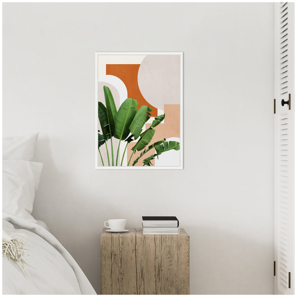 Sylvie Abstract Botanical 1 Leaves Framed Canvas by July Art Prints