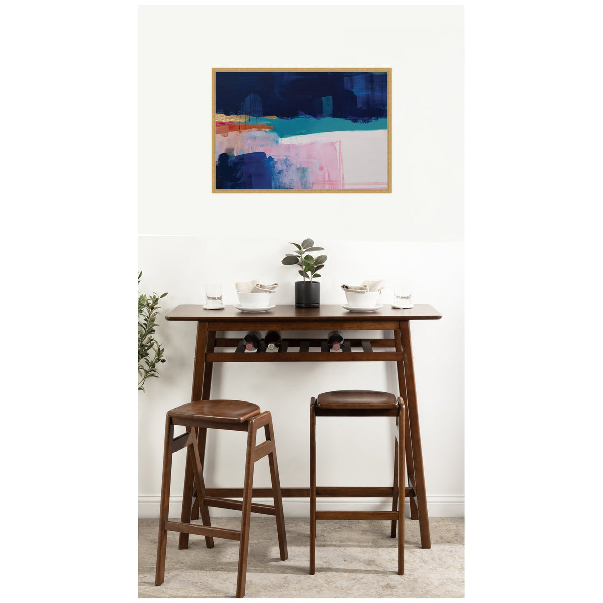Blue Current No. 1 by Amy Lighthall Framed Canvas Wall Art Print