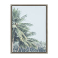 Sylvie Pale Green Coconut Palm Trees Framed Canvas by The Creative Bunch Studio