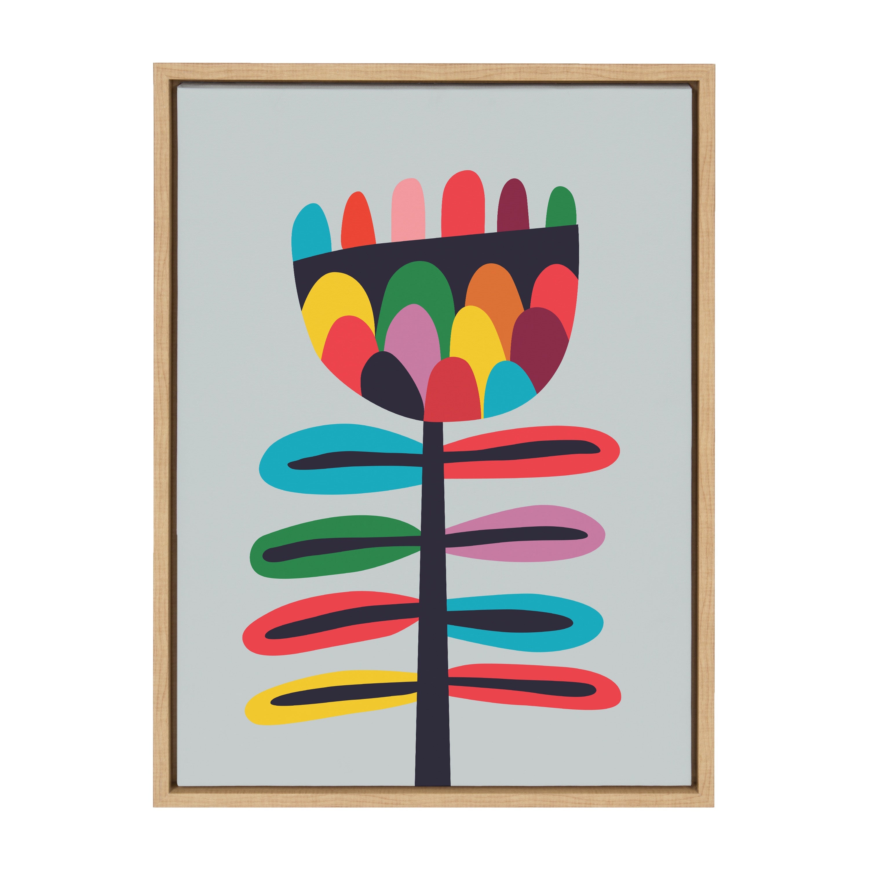 Sylvie Mid Century Modern Wildflower Framed Canvas by Rachel Lee of My Dream Wall