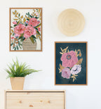 Sylvie Three Pink Peonies Framed Canvas by Mackenzie Nelson