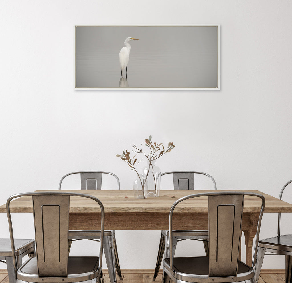 Sylvie Great White Egret Framed Canvas by Crystal Lynn Collins
