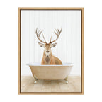 Sylvie Stag Farmhouse Bath Framed Canvas by Amy Peterson Art Studio