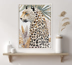 Sylvie Beaded Fern Cheetah Framed Canvas by Inkheart Designs