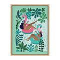 Sylvie Mid Century Modern Girl Friends Framed Canvas by Rachel Lee of My Dream Wall