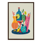Sylvie Mid Century Modern Cocktails Framed Canvas by Rachel Lee of My Dream Wall