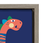 Sylvie Mid Century Modern Dino Blue Framed Canvas by Rachel Lee of My Dream Wall