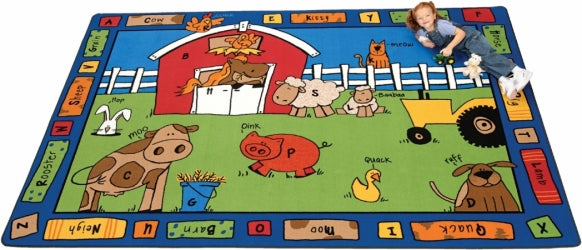 Carpets For Kids 5200 Alphabet Farm 5.83 ft. x 8.33 ft. Rectangle Carpet
