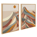 Sylvie Mid Century Modern Mountains Framed Canvas by Rachel Lee of My Dream Wall