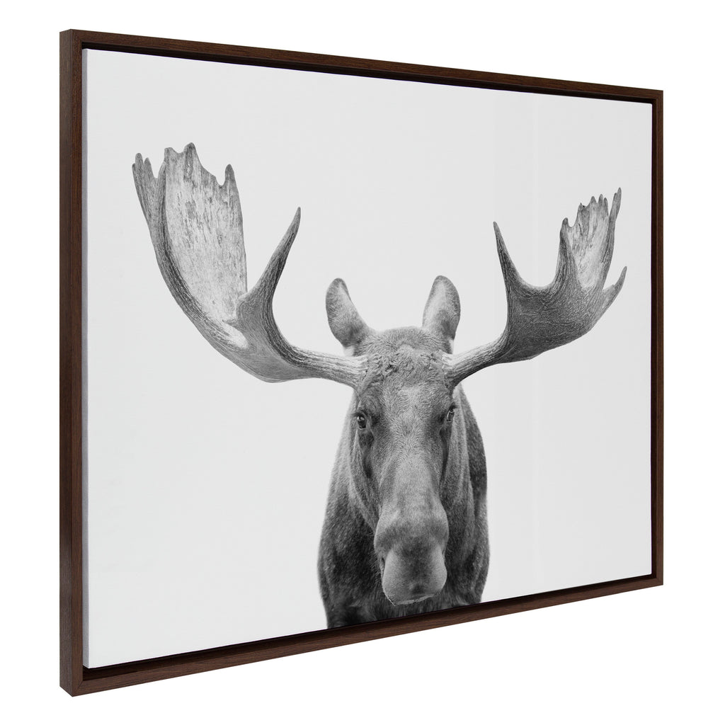 Sylvie Moose Black and White Framed Canvas by Amy Peterson Art Studio