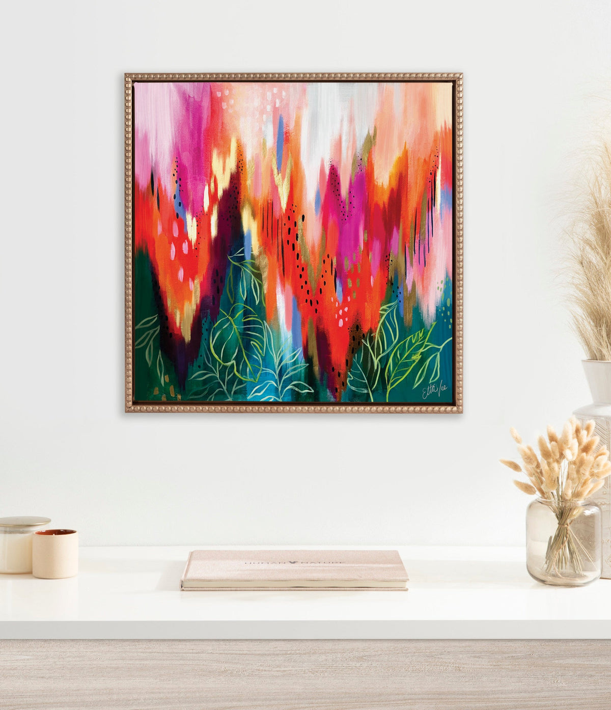 Sylvie Beaded EV Brushstroke 171 Framed Canvas by EttaVee