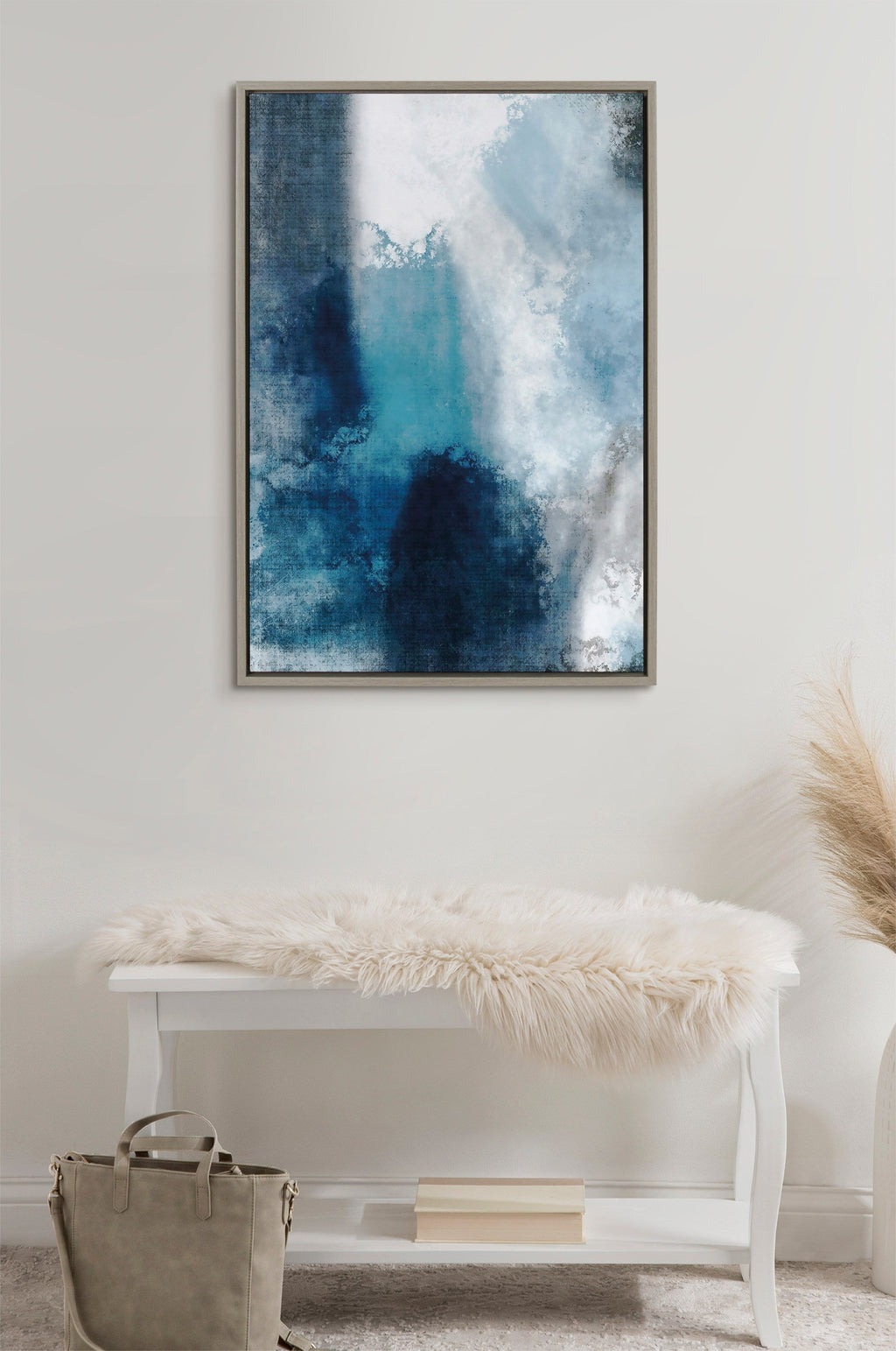Sylvie Aqua Abstract 1 Framed Canvas by Amy Lighthall