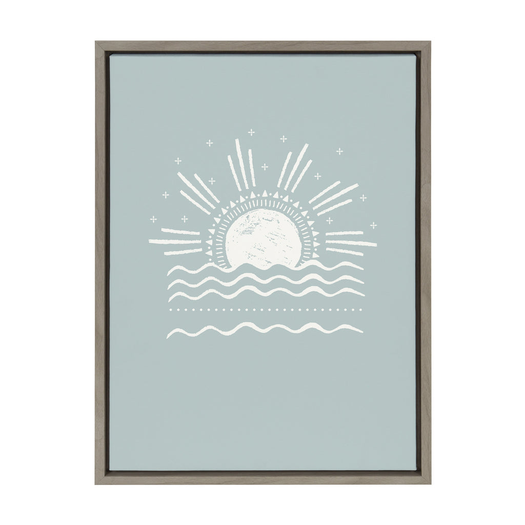 Sylvie Sun Beach Tropical Surf Framed Canvas by The Creative Bunch Studio