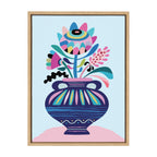 Sylvie Mid Century Modern Whimsical Floral Framed Canvas by Rachel Lee of My Dream Wall