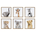 Sylvie Safari Animal Framed Canvas Art Set by Amy Peterson