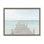 Sylvie Wooden Pier on Beach Framed Canvas by Amy Peterson Art Studio