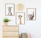 Sylvie Bubble Gum Elephant Framed Canvas by Amy Peterson Art Studio