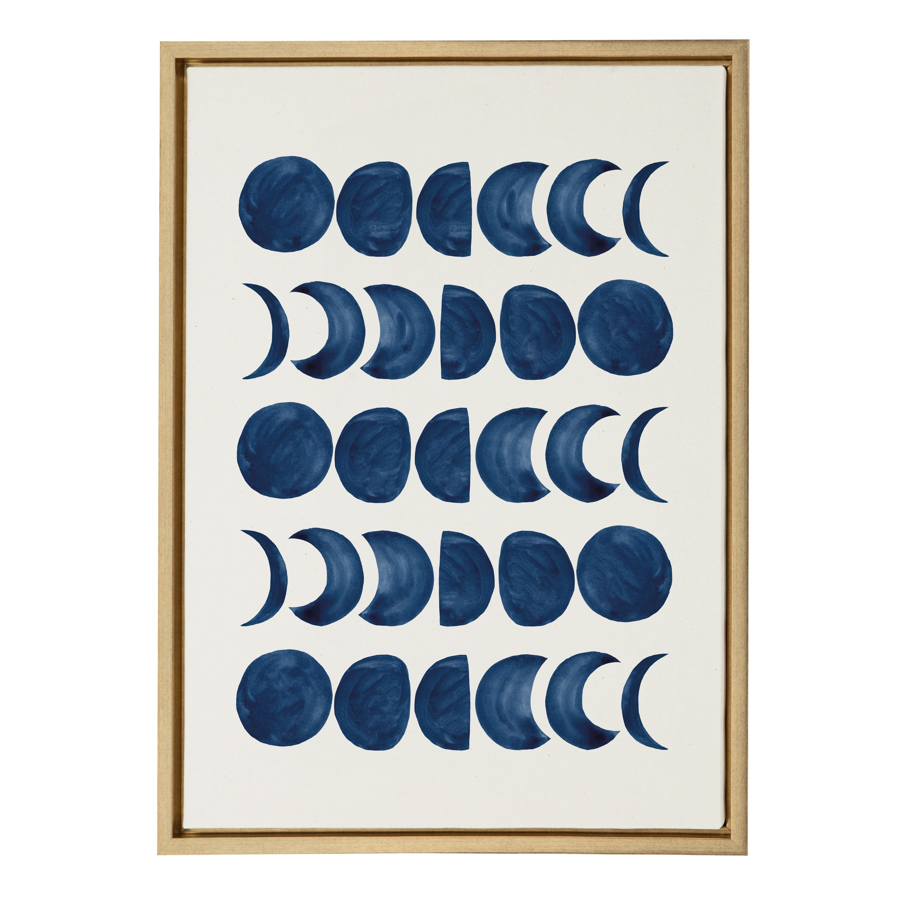 Sylvie Moon Phases Framed Canvas by Teju Reval of SnazzyHues