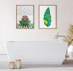 Sylvie Big Bear In Eclectic Green Bath Framed Canvas by Amy Peterson Art Studio