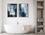 Sylvie Aqua Abstract 1 Framed Canvas by Amy Lighthall