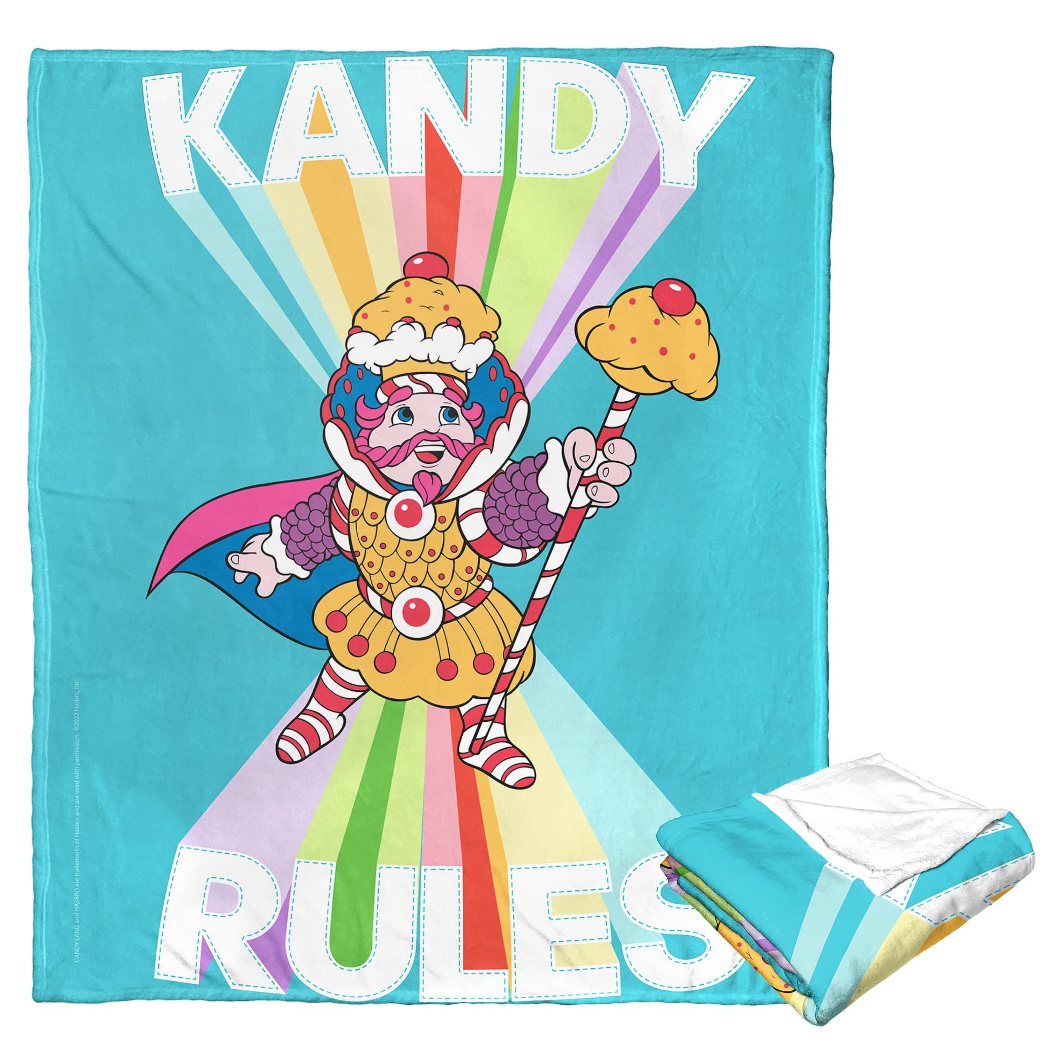 Hasbro candyland Silk Touch Throw Blanket, 50 x 60, Kandy Rules(D0102H21L2U)