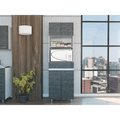 Auburn Microwave Pantry cabinet Two cabinets Two Open Shelves One Drawer(D0102H2R0AW)