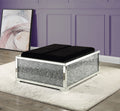 AcME Noralie OTTOMAN WSTORAgE Mirrored & Faux Diamonds Ac00531(D0102H59ZPJ)