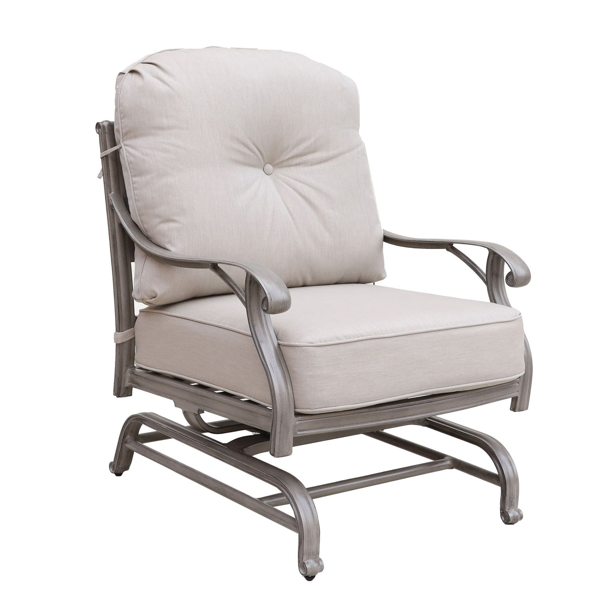 cast Aluminum club Motion chair With cushion, Set of 2(D0102H5L5NP)