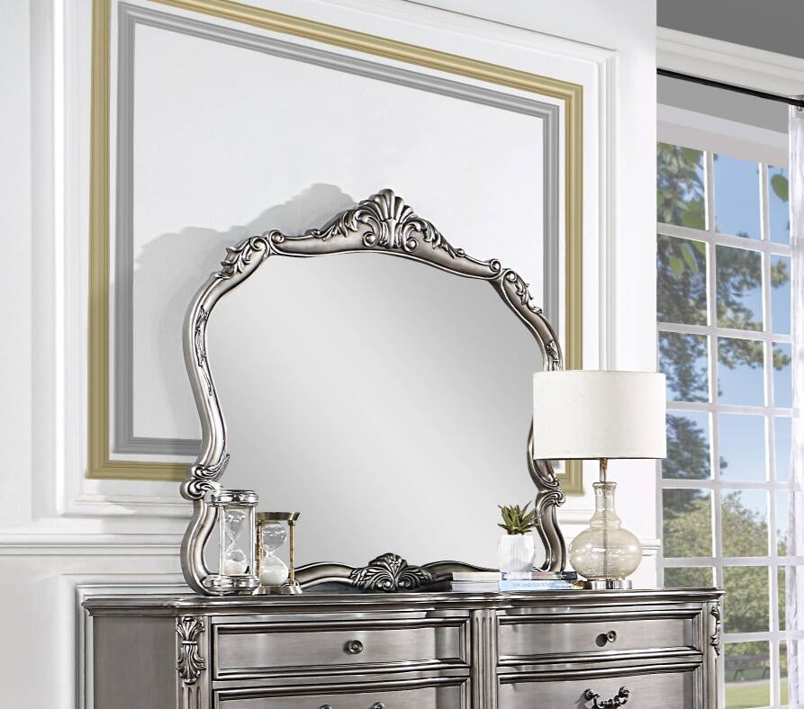 Acme Furniture Ariadne Mirror In Antique Platinum Finish