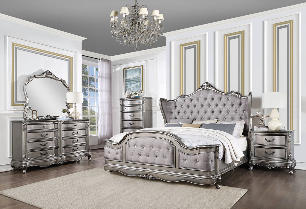 Acme Furniture Ariadne Mirror In Antique Platinum Finish