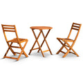 3-Piece Eucalyptus Bistro Set, Round, Natural Oil(D0102H5LKF6)