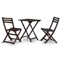 3-Piece Eucalyptus Bistro Set, Square, Espresso(D0102H5LKN2)