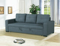 cONVERTIBLE SOFA in Black Faux Leather(D0102H5LNFJ)